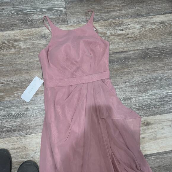 Azazie Cassandra Mauve Pink Maxi Formal Wedding Bridesmaid Dress Small - Picture 5 of 5